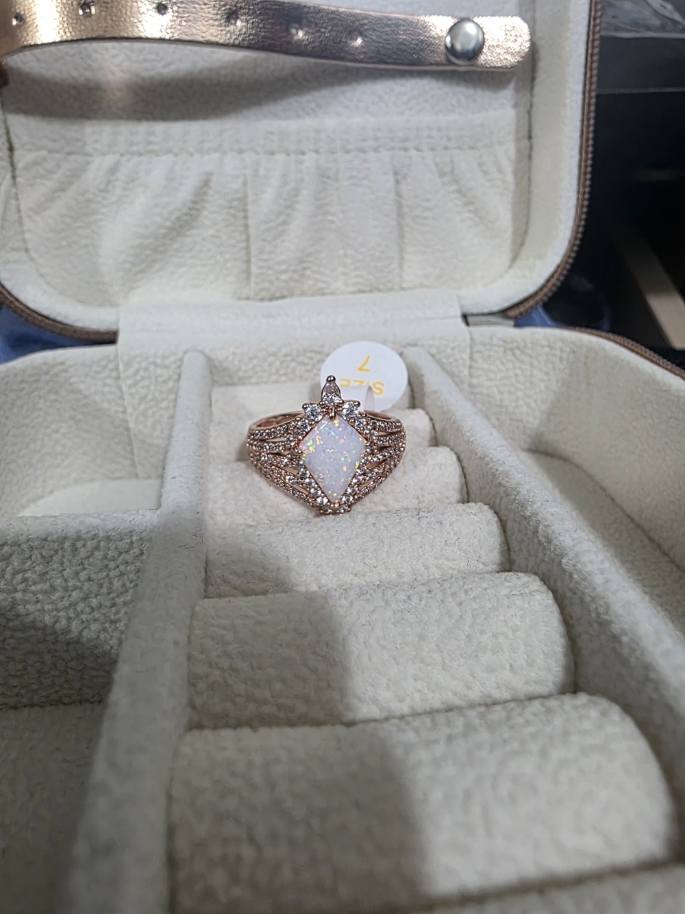 Rose Gold Opal Ring - Bomb Party Size 7 Women Jewelry